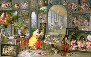絵画の寓意（銅に油彩） 作： Jan the Elder Brueghel